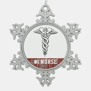 Bestes Krankenschwester-Geschenk Schneeflocken Zinn-Ornament