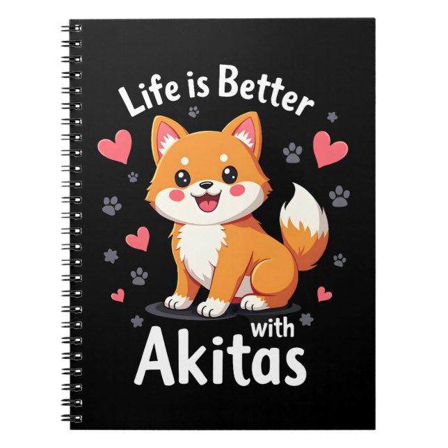 Bestes Leben mit Akita Tank Top Notizblock (Vorderseite)