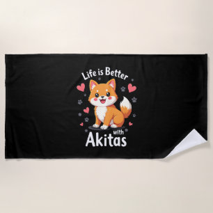 Bestes Leben mit Akita Tank Top Strandtuch