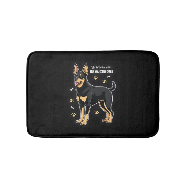 Bestes Leben mit Beauce Sheepdog Top Badematte (Vorderseite)