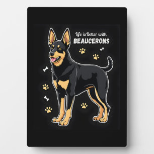 Bestes Leben mit Beauce Sheepdog Top Fotoplatte