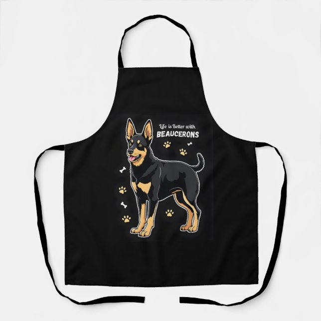 Bestes Leben mit Beauce Sheepdog Top Schürze (Vorderseite)