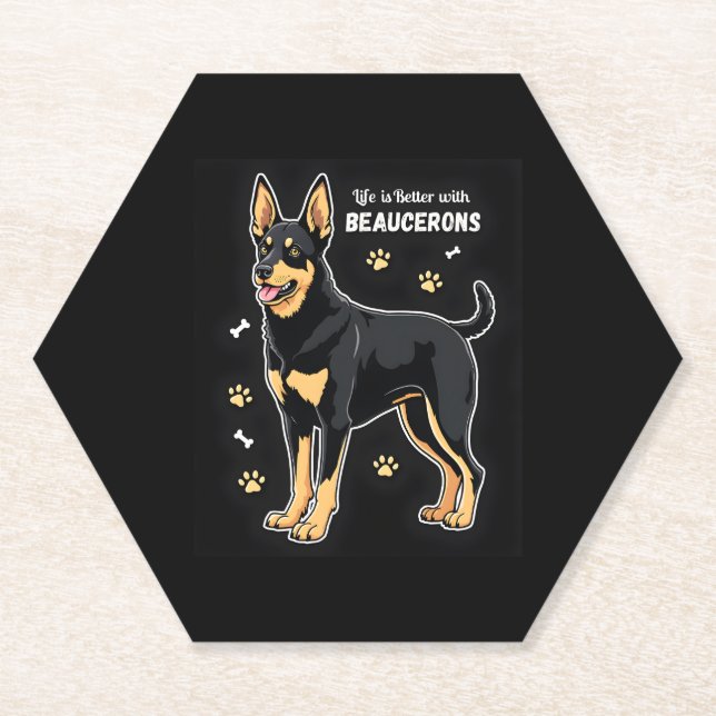 Bestes Leben mit Beauce Sheepdog Top Untersetzer (Vorderseite)
