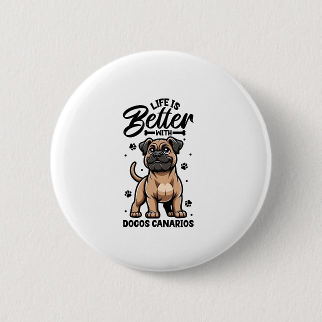 Bestes Leben mit Dogo Canario Button (Vorderseite)
