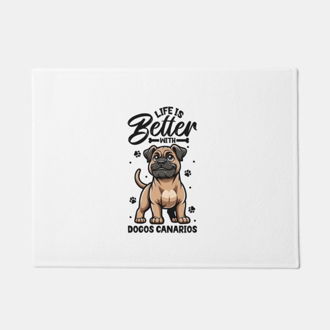 Bestes Leben mit Dogo Canario Fußmatte (Vorderseite)