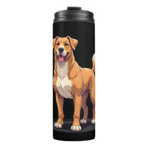 Bestes Leben mit Dogo Canario Langarm T-Shirt Thermosbecher