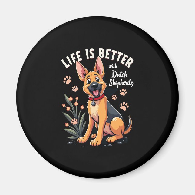 Bestes Leben mit Dutch Shepherd Tank Top Magnet (Vorne)