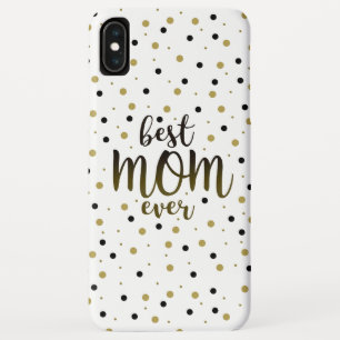 Bestes Mama-überhaupt Schwarzes und GoldConfetti Case-Mate iPhone Hülle