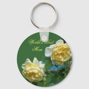 Bestes Mamma-Gelb-Rosen-Blumen-Foto Keychain Schlüsselanhänger
