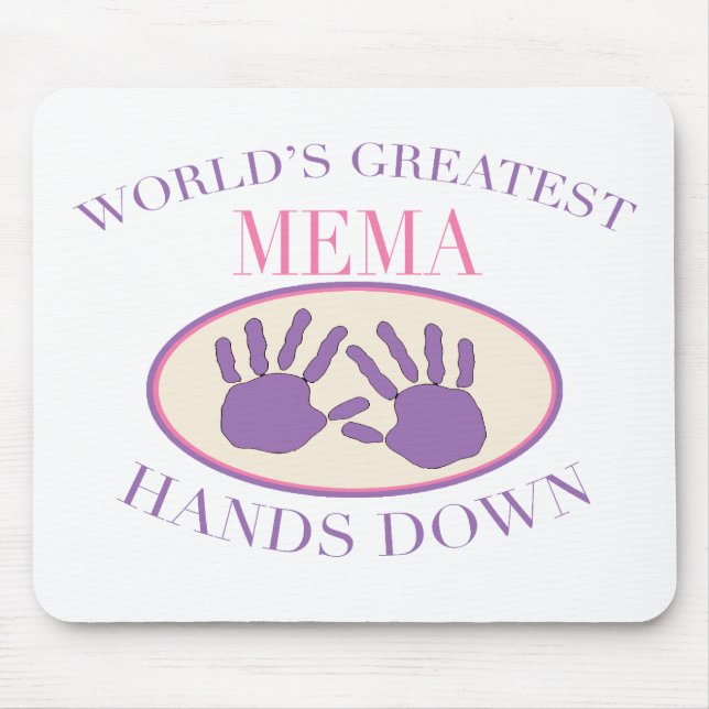 Bestes MeMa übergibt unten T - Shirt Mousepad (Vorne)