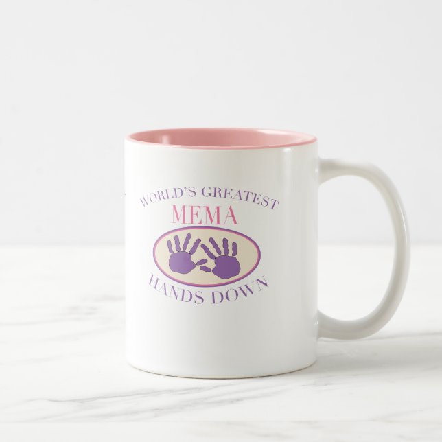 Bestes MeMa übergibt unten T - Shirt Zweifarbige Tasse (Rechts)