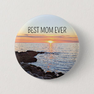 Bestes-Mutter-aller-Zeiten Orange Sonnenuntergang Button