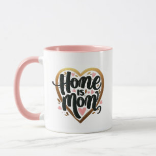 Bestes Muttergeschenk "Zuhause is Mama" - Herzform Tasse