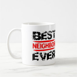 Bestes NACHBAR überhaupt Schmutz-Art-Schwarz-Rot Kaffeetasse