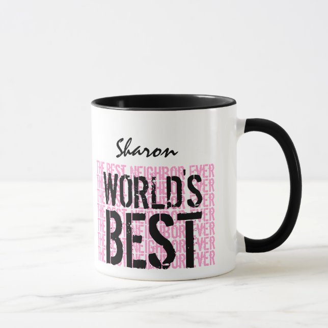 Bestes Nachbarder Name-Geschenk V22B der Welt Tasse (Rechts)