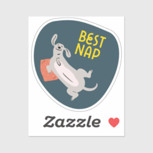Bestes Nickerchen niedliche illustrierte Hundeschi Aufkleber