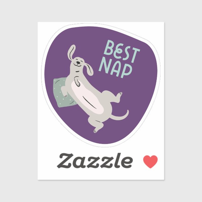 Bestes Nickerchen niedlicher illustrierter Hund li Aufkleber (Blatt)