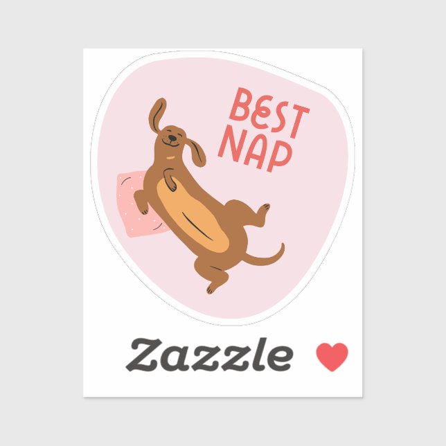 Bestes Nickerchen niedlicher illustrierter Hund ro Aufkleber (Blatt)