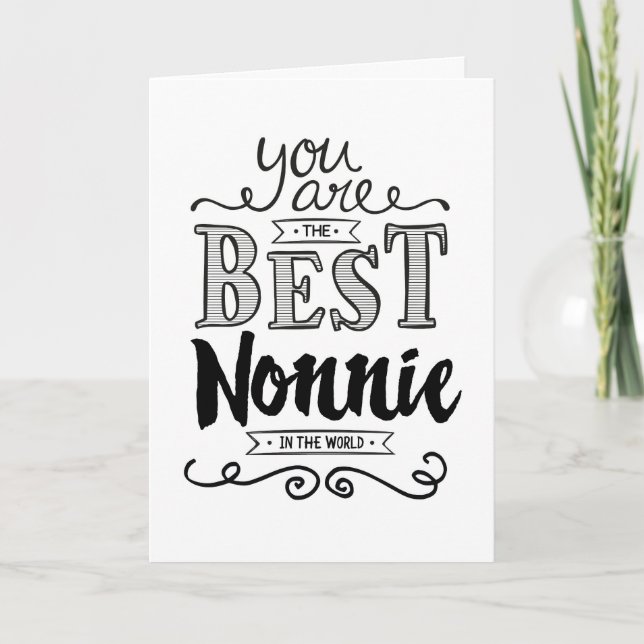 Bestes Nonnie im Weltgeburtstag Karte (Vorderseite)