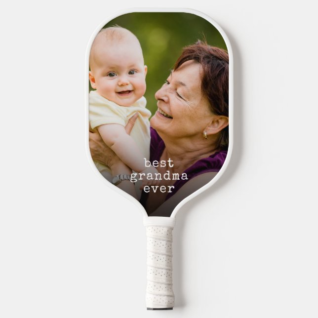 Bestes Oma je benutzerdefiniertes Foto Pickleball Schläger (Vorderseite)