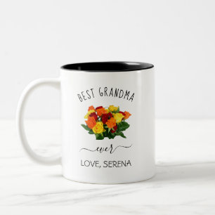 Bestes Oma je, florale Moderne Trendy Zweifarbige Tasse