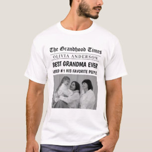 Bestes Oma je Personalisiertes Zeitungs-Foto T-Shirt
