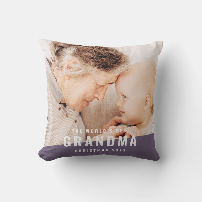 Bestes Oma Modern Chic Foto  Kissen (Vorderseite)