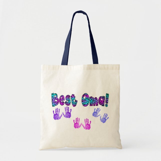 Bestes Oma scherzt Handdruck-Geschenke Tragetasche (Vorne)