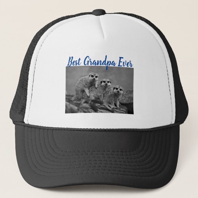 Bestes Opa-Foto-Geschenk für Großkinder Blau Truckerkappe (Vorderseite)