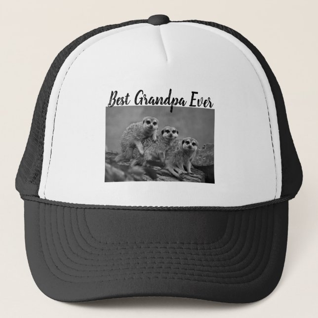 Bestes Opa-Foto-Geschenk für Großkinder Schwarz Truckerkappe (Vorderseite)