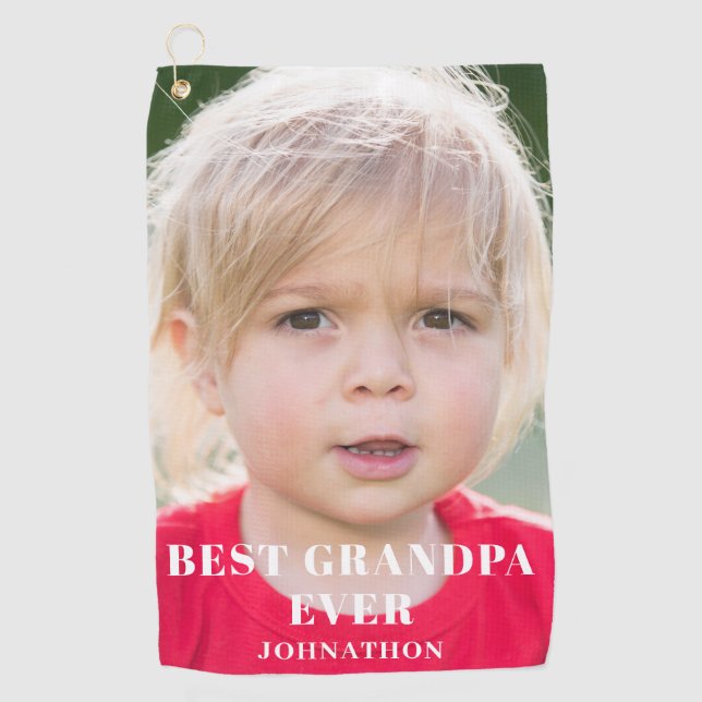 Bestes Opa-Foto Golfhandtuch (Vorderseite)