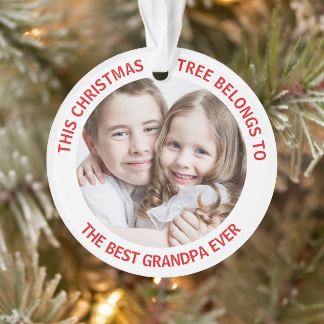 Bestes Opa-Foto Ornament (Baum)