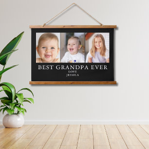 Bestes Opa-Foto-Tapestry Wandteppich Mit Holzrahmen