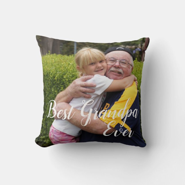 Bestes Opa-je-Foto Kissen (Vorderseite)