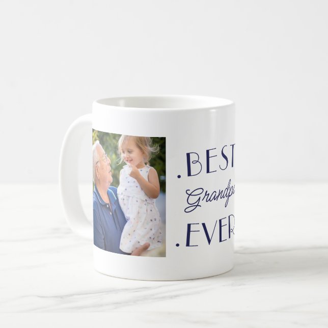 Bestes Opa-je-Großvater-Foto Kaffeetasse (Vorderseite Links)