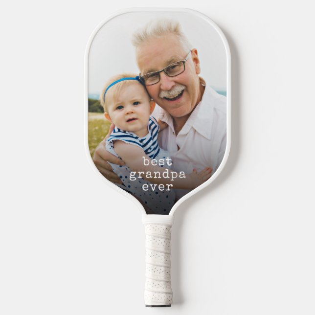 Bestes Opa-jemals-individuelles Foto Pickleball Schläger (Vorderseite)