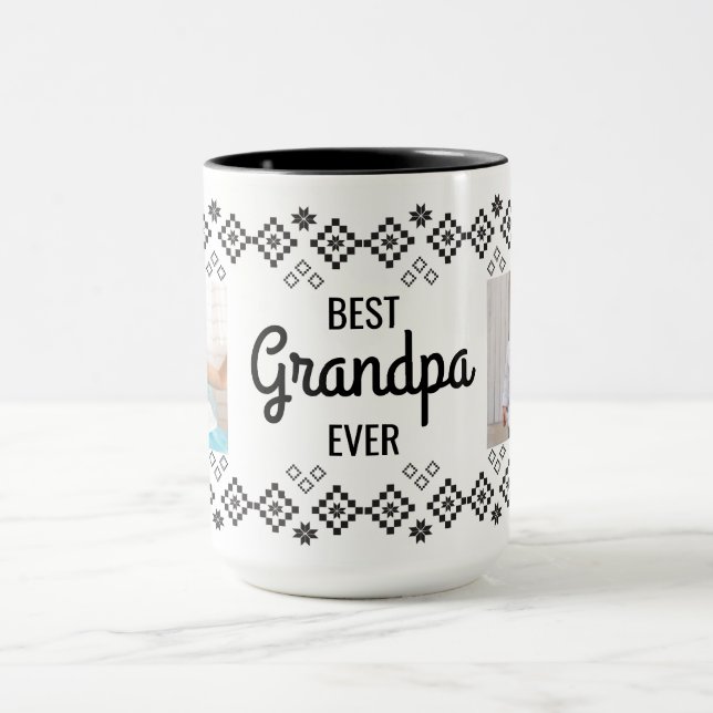 Bestes Opa mit zwei Fotos Tasse (Zentrum)