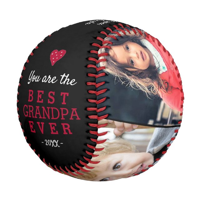 Bestes Opferherz 4 FotoCollage Baseball (Schrägansicht)