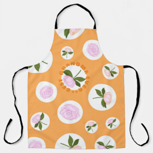 Bestes Orange Pink Blume Muster für Oma je Schürze