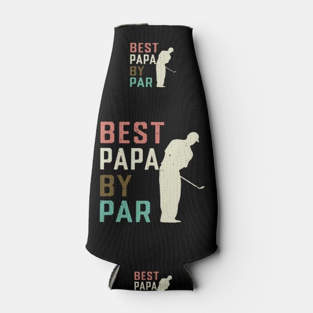 Bestes Papa by Par Golf Geschenk für Vater Vaterta Flaschenkühler (Vorderseite)