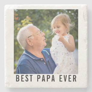 Bestes Papa-Foto je Großvater und Baby Steinuntersetzer