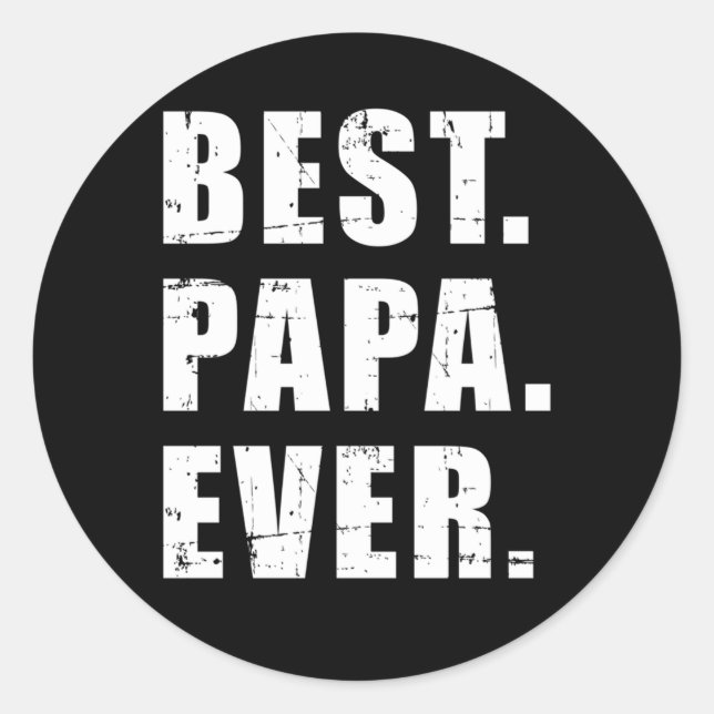 Bestes Papa für Großmutter Runder Aufkleber (Vorderseite)