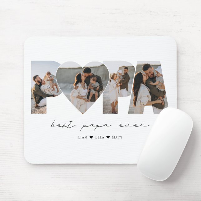 Bestes Papa je 4 Fotomaterial für Vater oder Großv Mousepad (Mit Mouse)