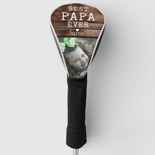 Bestes Papa-je-Vater-Foto  Golf Headcover (Vorderseite)