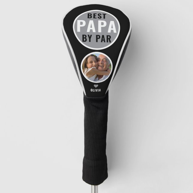 Bestes Papa Par Golf Geschenk Individuelle Name Fo Golf Headcover (Vorderseite)