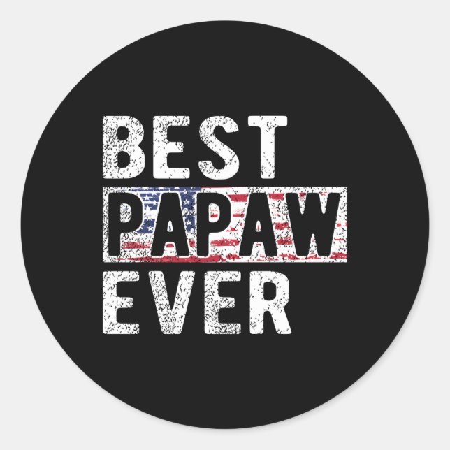 Bestes Papaw jemals Proud Papaw Grandpa Runder Aufkleber (Vorderseite)