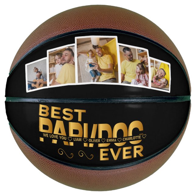 Bestes Papi-Foto für jede benutzerdefinierte Famil Basketball (Vorderseite)