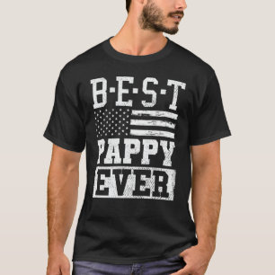 Bestes Pappy je US Flag Grandpa Fathers Day Gesche T-Shirt