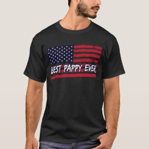 Bestes Pappy je US Flag Grandpa Fathers Day Gesche T-Shirt