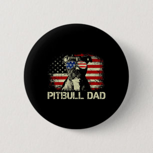 Bestes Pitbull-Vater-T-Shirt Ever Amerikanische Fl Button